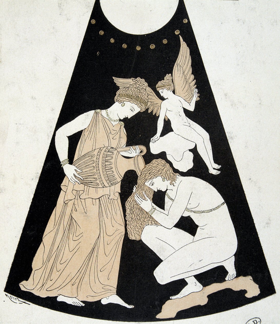Bir kadının tuvaleti - bir Yunan vazosunun tıpkıbasımı by Unknown artist