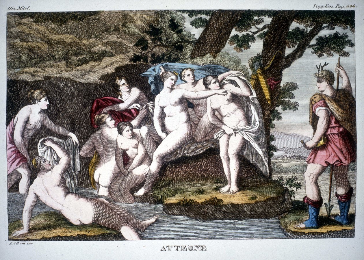 Acteon geyiğe dönüştü - Mitolojik Sözlükte by Unknown artist