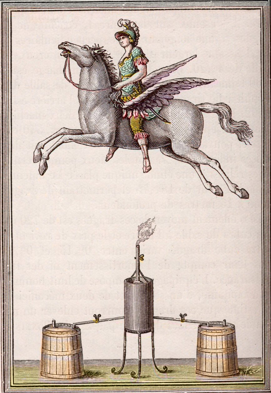 Enslen kardeşler tarafından yapılan 6 fit 8 inç uzunluğunda, 9 fit 6 inç yüksekliğinde aerostatik şekil (Christian Gottfried by Unknown artist