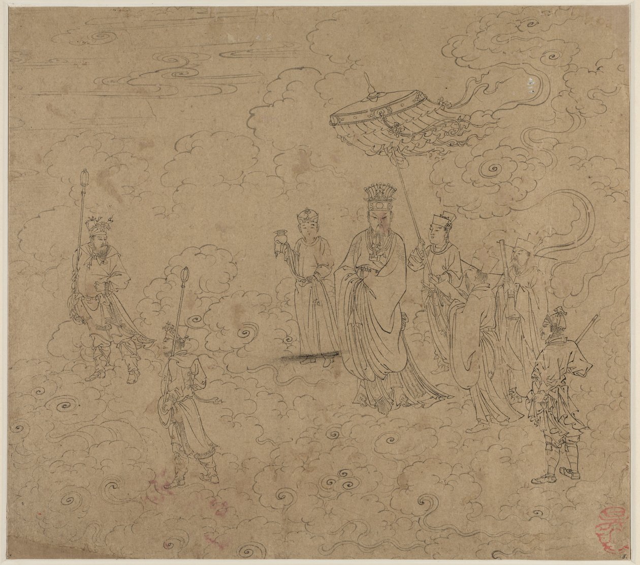 Taoist ve Budist Temaları Albümü: Taoist Tanrıların Alayı: Yaprak 8 by Unknown artist