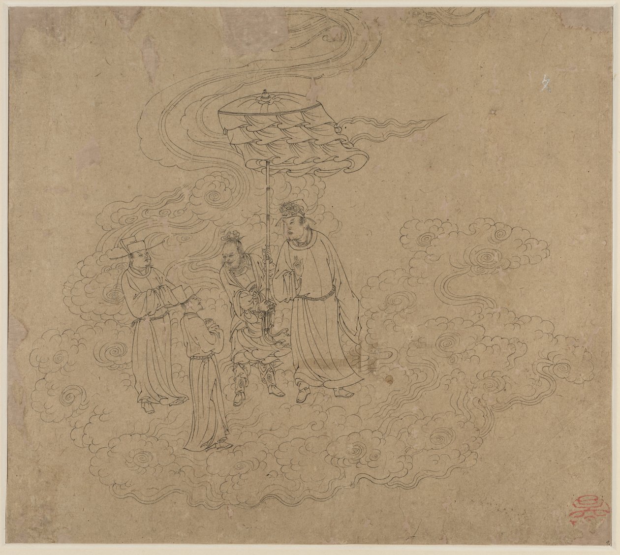 Taoist ve Budist Temaları Albümü: Taoist Tanrıların Alayı: Yaprak 9 by Unknown artist
