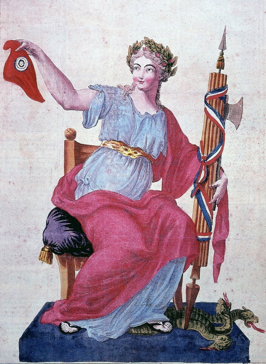 Frig şapkasına Cumhuriyet ve Özgürlük Alegorisi by Unknown artist