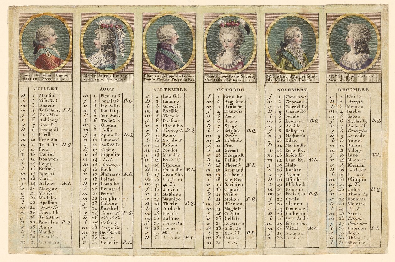 1792 Yılının İkinci Yarı Yılı Almanak by Unknown artist