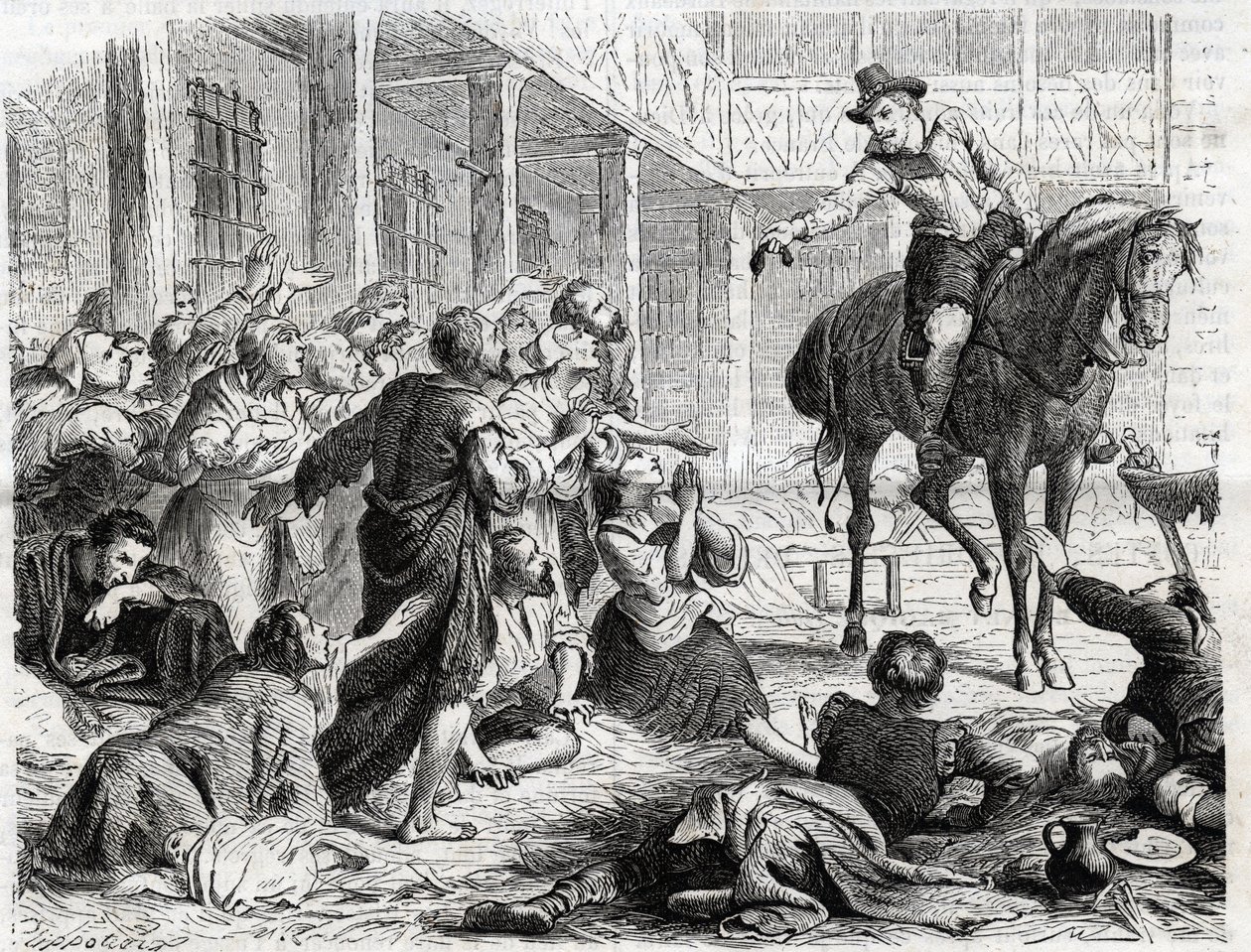 Alphonse (Alfonso Gieronimo) Bordeaux 1604 vebası sırasında Ornano 1548-1610 tarafından - 1860 gravürü by Unknown artist