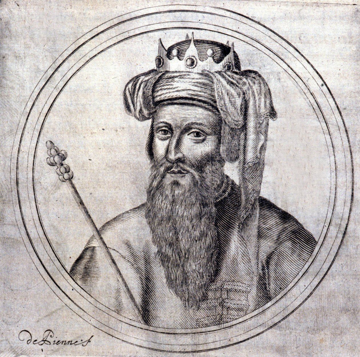 Amedee VIII (1383-1451), sonra Savoy Dükü Kont, Felix V adı altında son antipope. Samuel Guichenou, Lyon 1660 tarafından yazılan “Savoye Kraliyet Evinin Soy Tarihi” bölümünde gravür. by Unknown artist