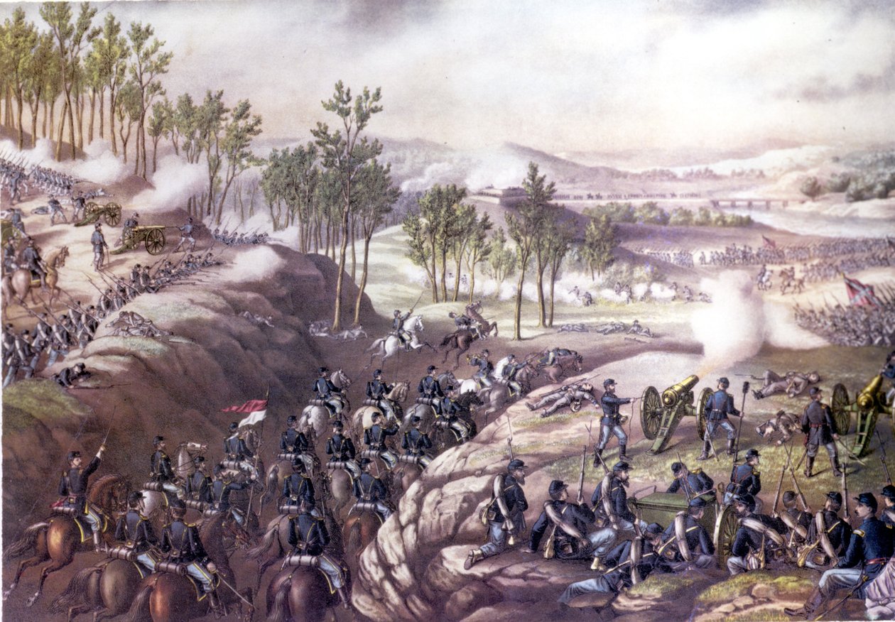 Amerikan İç Savaşı (1861 - 1865): Resaca Savaşı (Gürcistan) 13-15 Mayıs 1864. 19. yüzyılın gravürü. by Unknown artist