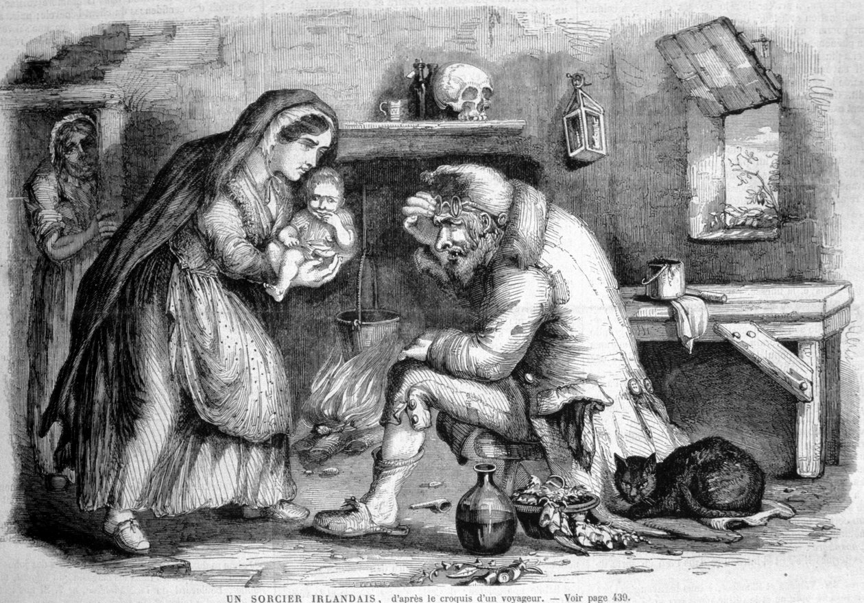 İrlandalı bir sihirbaz, anonim çizim by Unknown artist