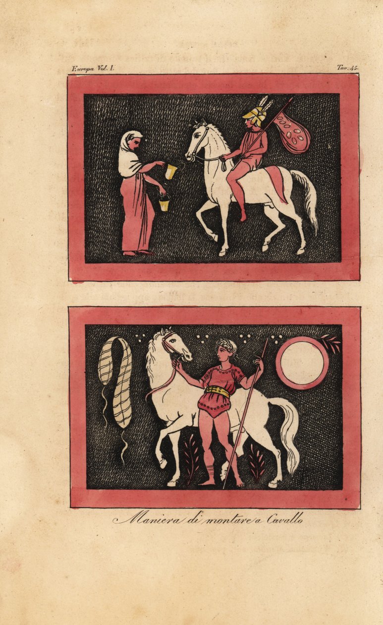 Ata eyersiz binmenin antik Yunan yöntemi by Unknown artist