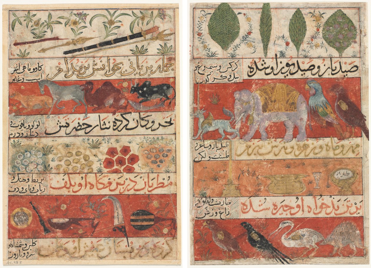 Hayvanlar, Kıymetli Taşlar, Madeni Paralar ve Müzik Aletleri (rekto); Muhammed İbn Badr al-Din Jajarmi