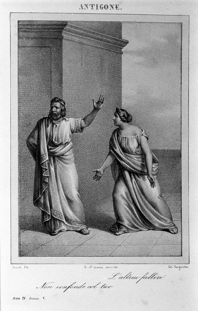 Antigone Act 4, sahne 5. Vittorio Alfieri tarafından 1783