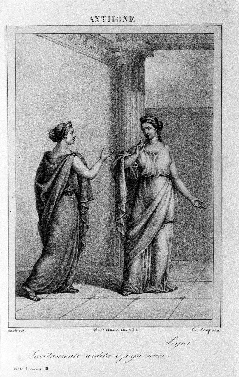 Antigone Perde I, sahne 3. Vittorio Alfieri tarafından 1783