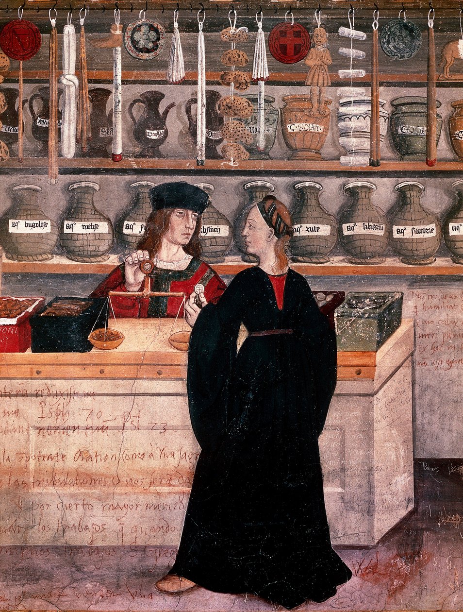 Eczacı dükkanı (fresk) by Unknown artist
