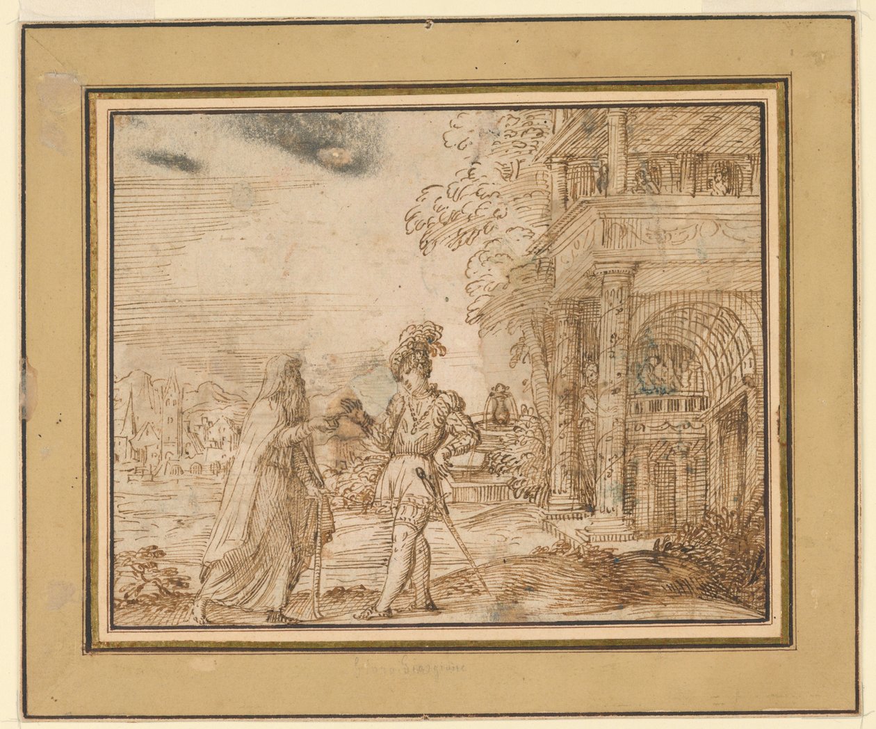 münzevi ve saray mensubu by Unknown artist