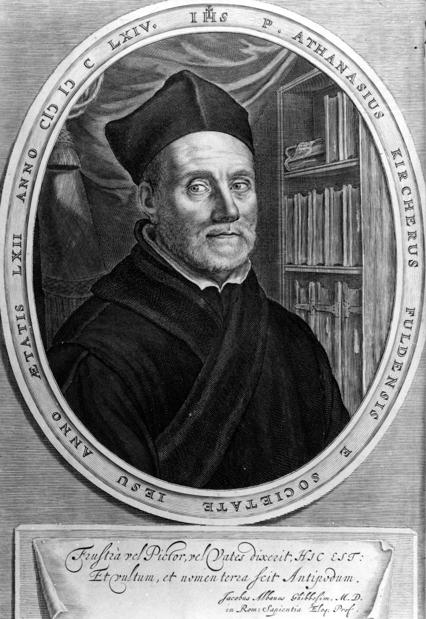 Athanasius Kircher (1601 - 1680), Cizvit, oryantalist ve Alman bilgin - gravür sd 18. yüzyıl by Unknown artist