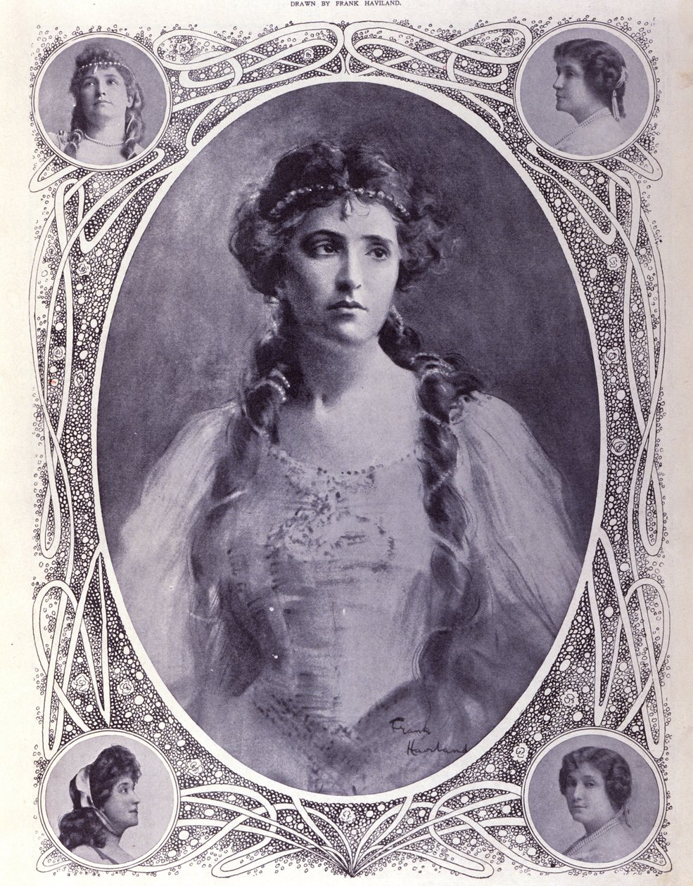 Avustralyalı şarkıcı Nellie (Nelly) Melba (1861-1931), 19. yüzyılın sonlarında suluboya by Unknown artist