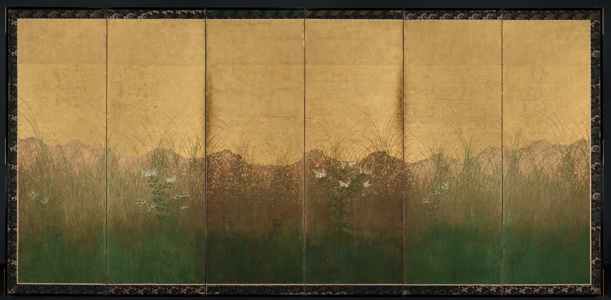 Musashino Ovasında Dolunaylı Sonbahar Akşamı by Unknown artist