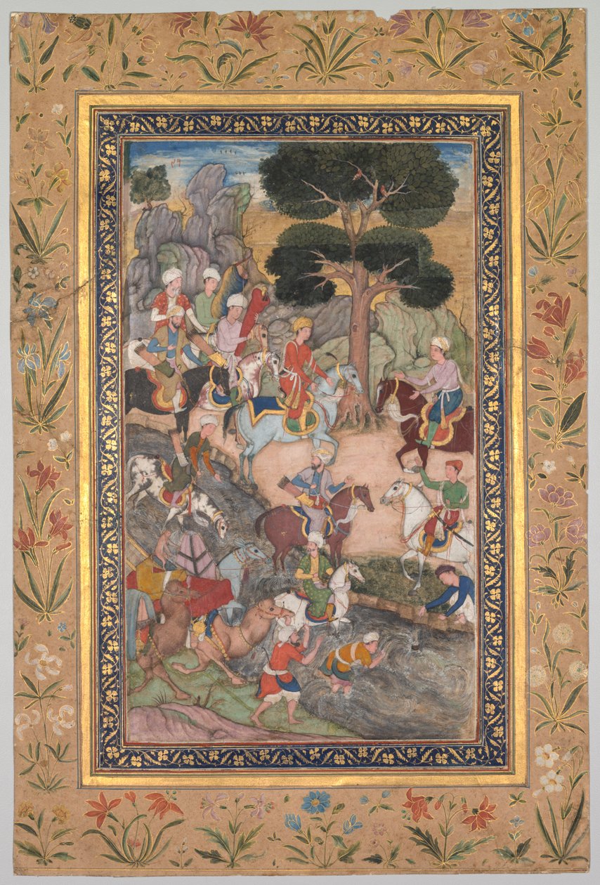 Bir Babür-nâme'den (Babur Hatıraları) Babür'ün Kohik Nehri'nde Sultan Ali Mirza ile görüşmesi by Unknown artist