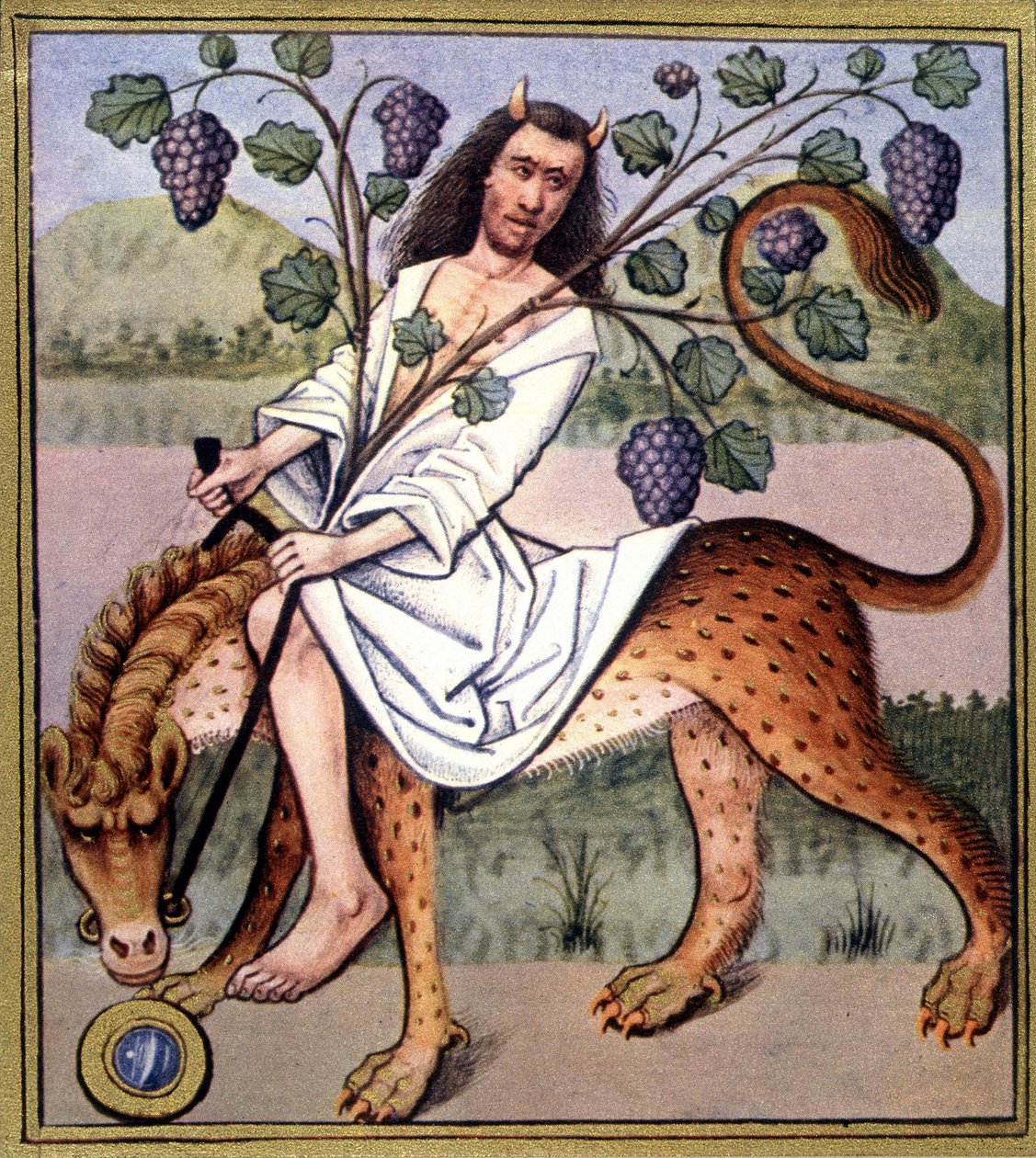 Bacchus (Bacco) - repro. 15. yüzyıl aydınlatmasından by Unknown artist