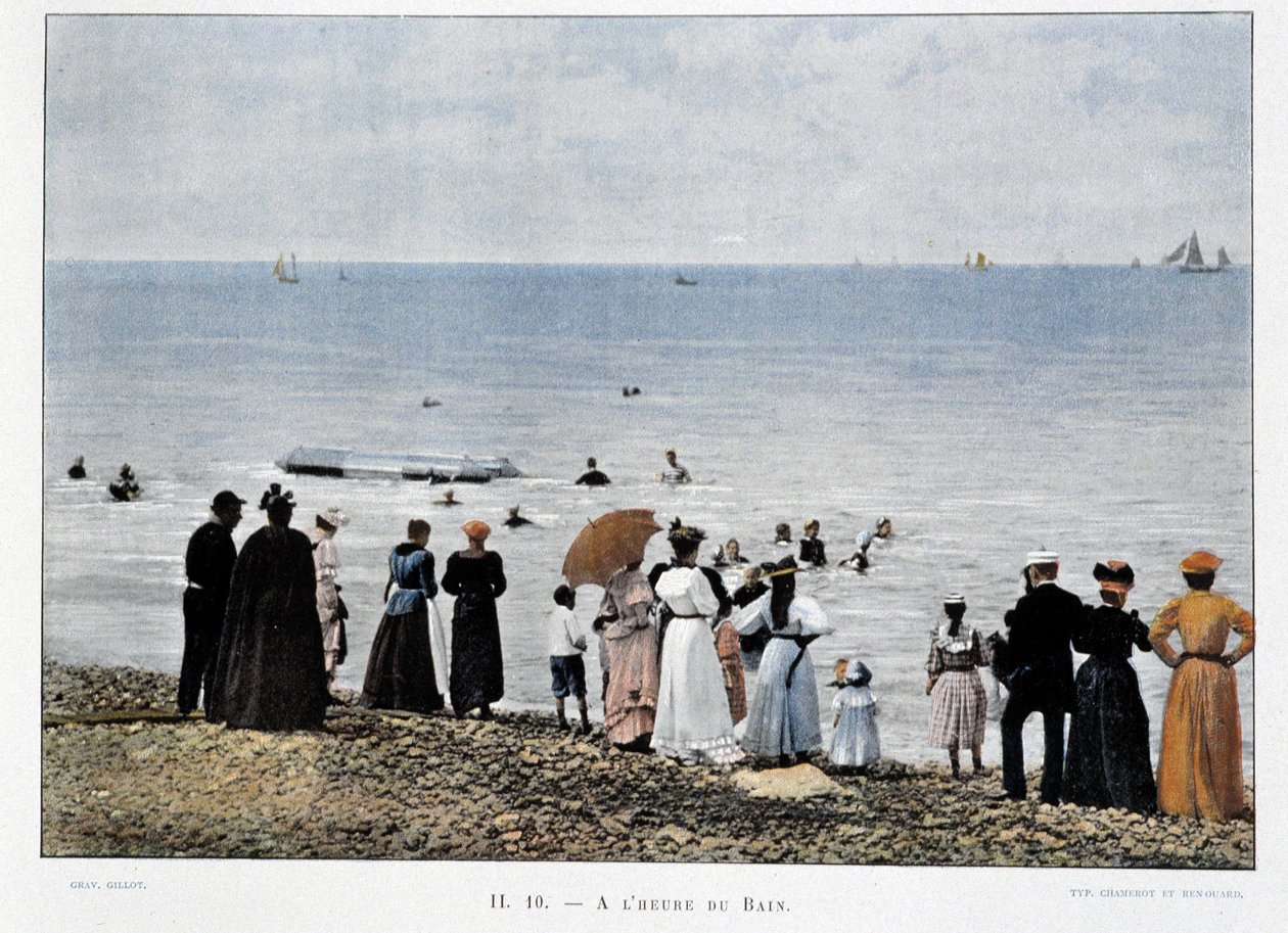 19. yüzyılın sonlarında Atlantik sahillerinde yıkanmak by Unknown artist