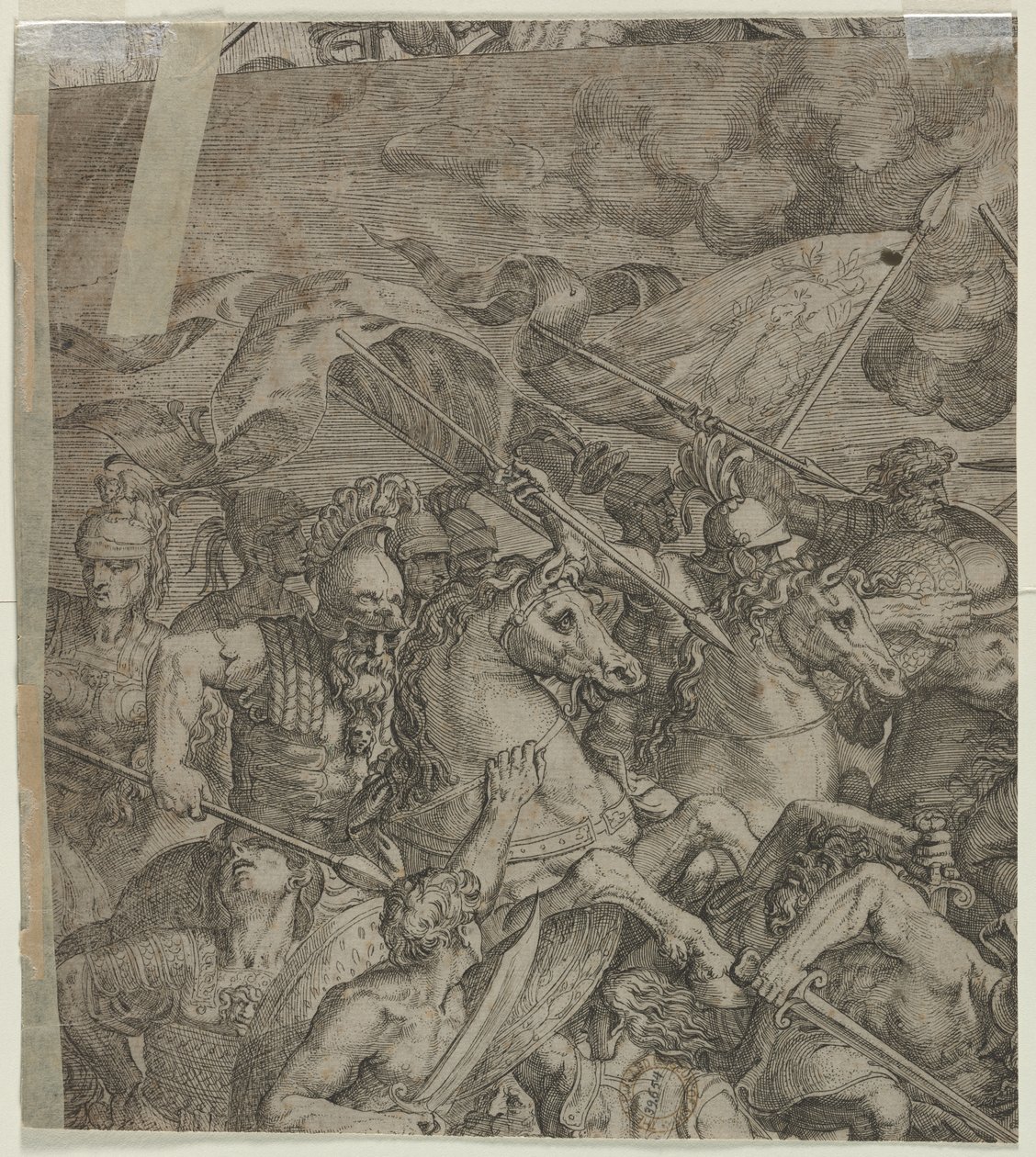 Milvian Köprüsü Savaşı (parça) (verso) by Unknown artist