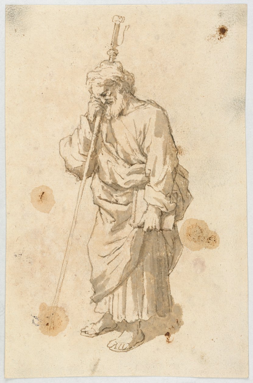 Bir değnek ile sakallı adam by Unknown artist