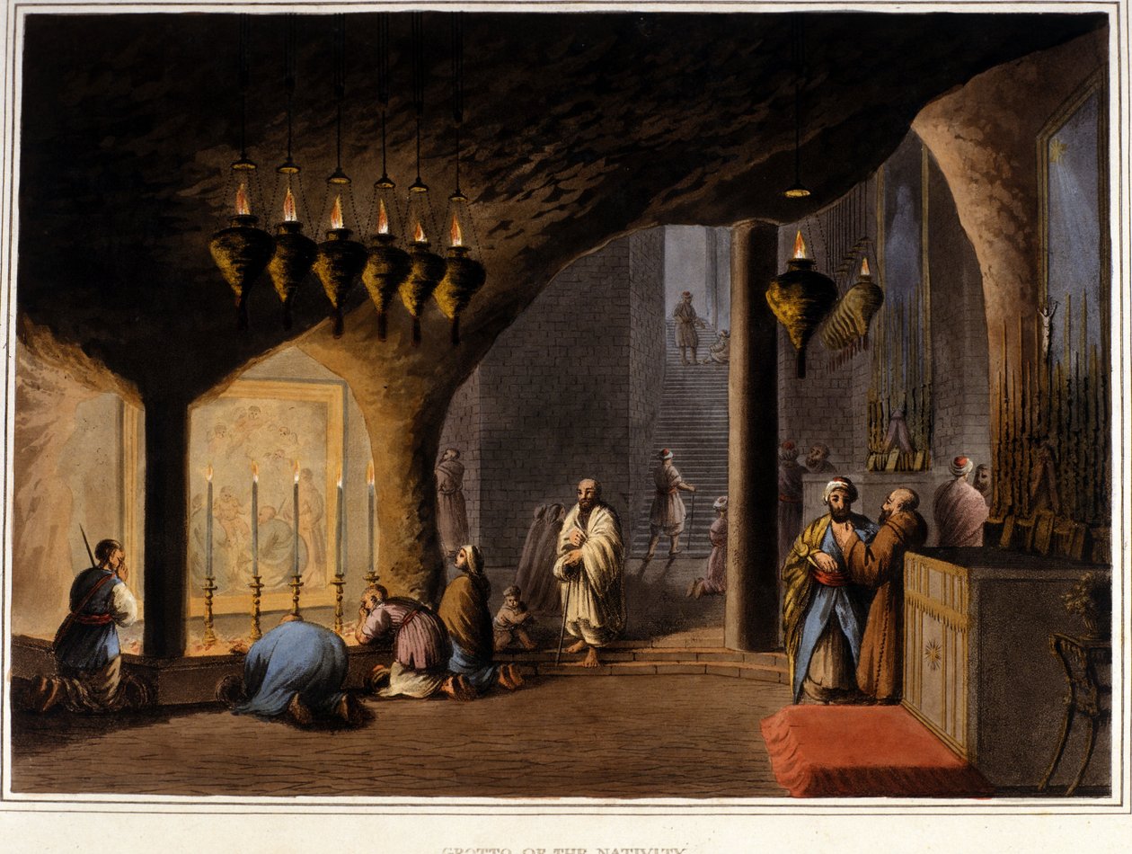 Bethlehem (Batı Şeria): Doğuş Mağarası. 19. yüzyıl. by Unknown artist