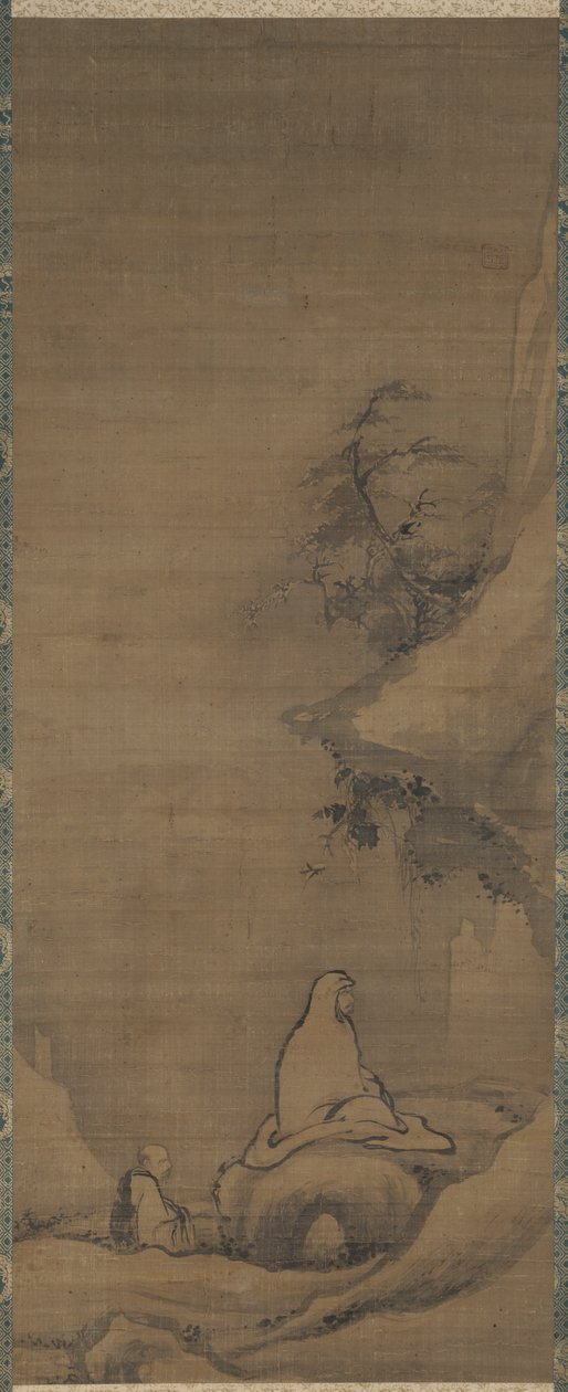 Bodhidharma Bir Uçurumun Karşısında Meditasyon Yapıyor by Unknown artist