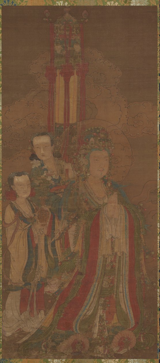 Bodhisattva ve Görevliler by Unknown artist