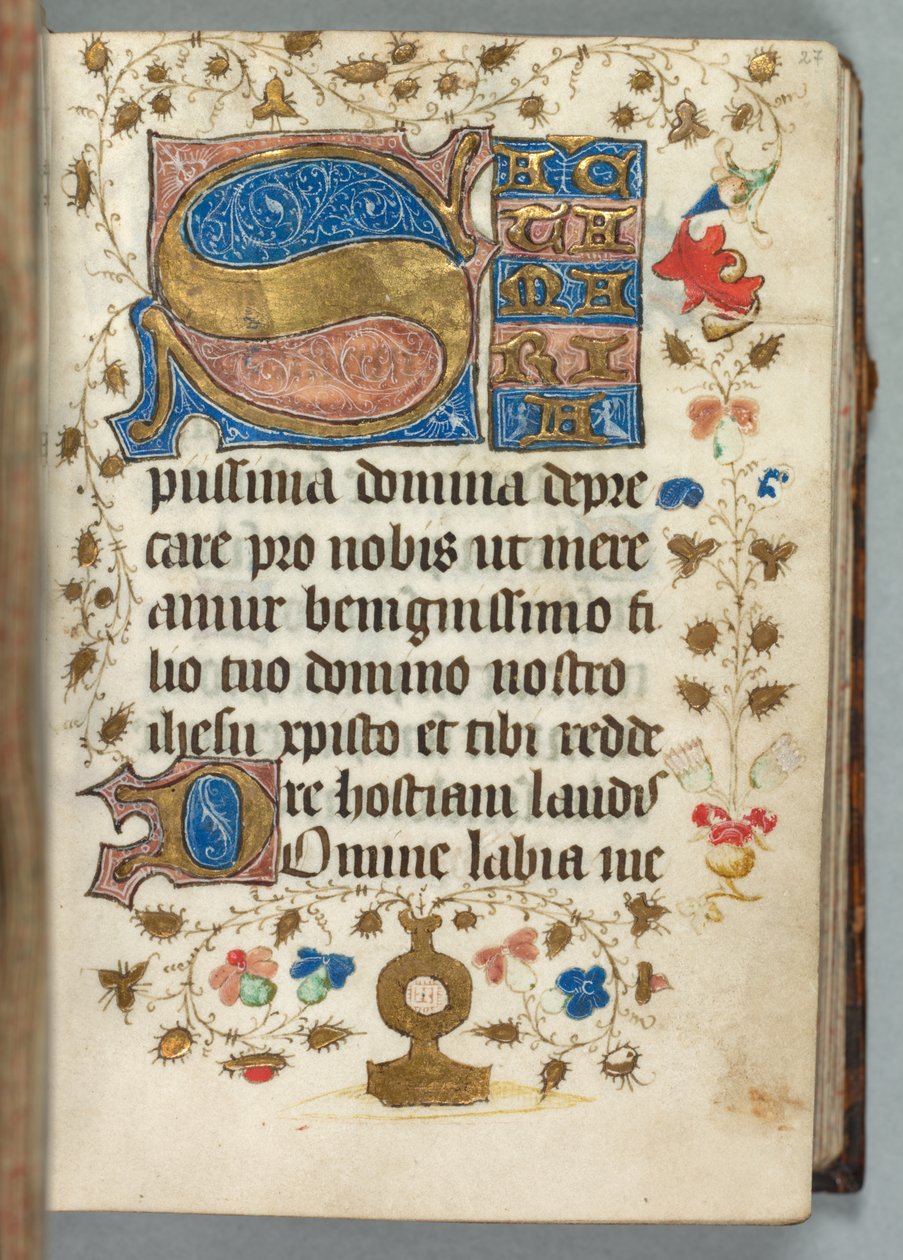 Saatler Kitabı (Metz Kullanımı): Fol. 27r, Süslenmiş Baş Harfler by Unknown artist