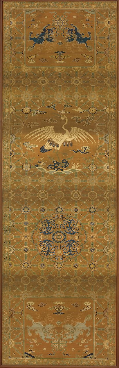 Brokar, ipek. Dikdörtgen paneli; Sandalye örtüsü by Unknown artist