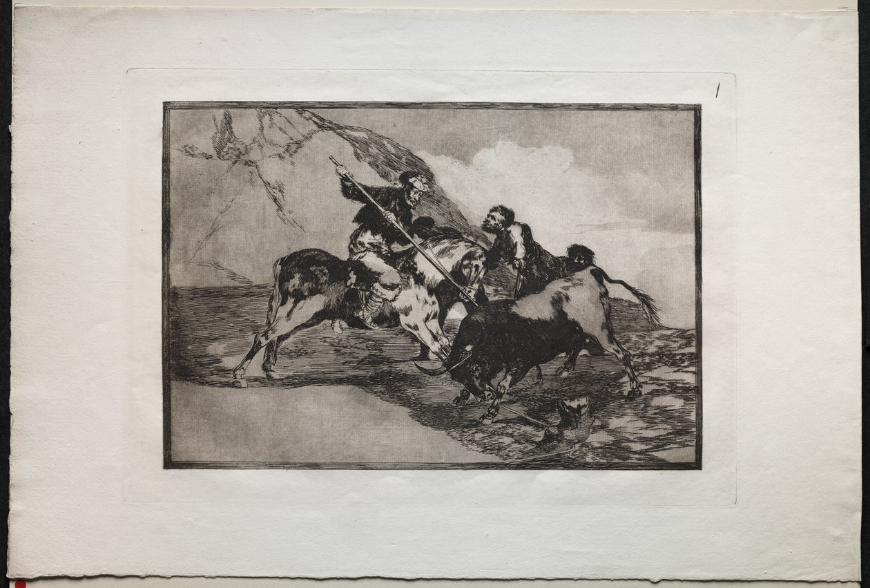 Boğa Güreşi: Eski İspanyolların Açık Ülkede At Sırtında Boğa Avlama Şekli by Unknown artist