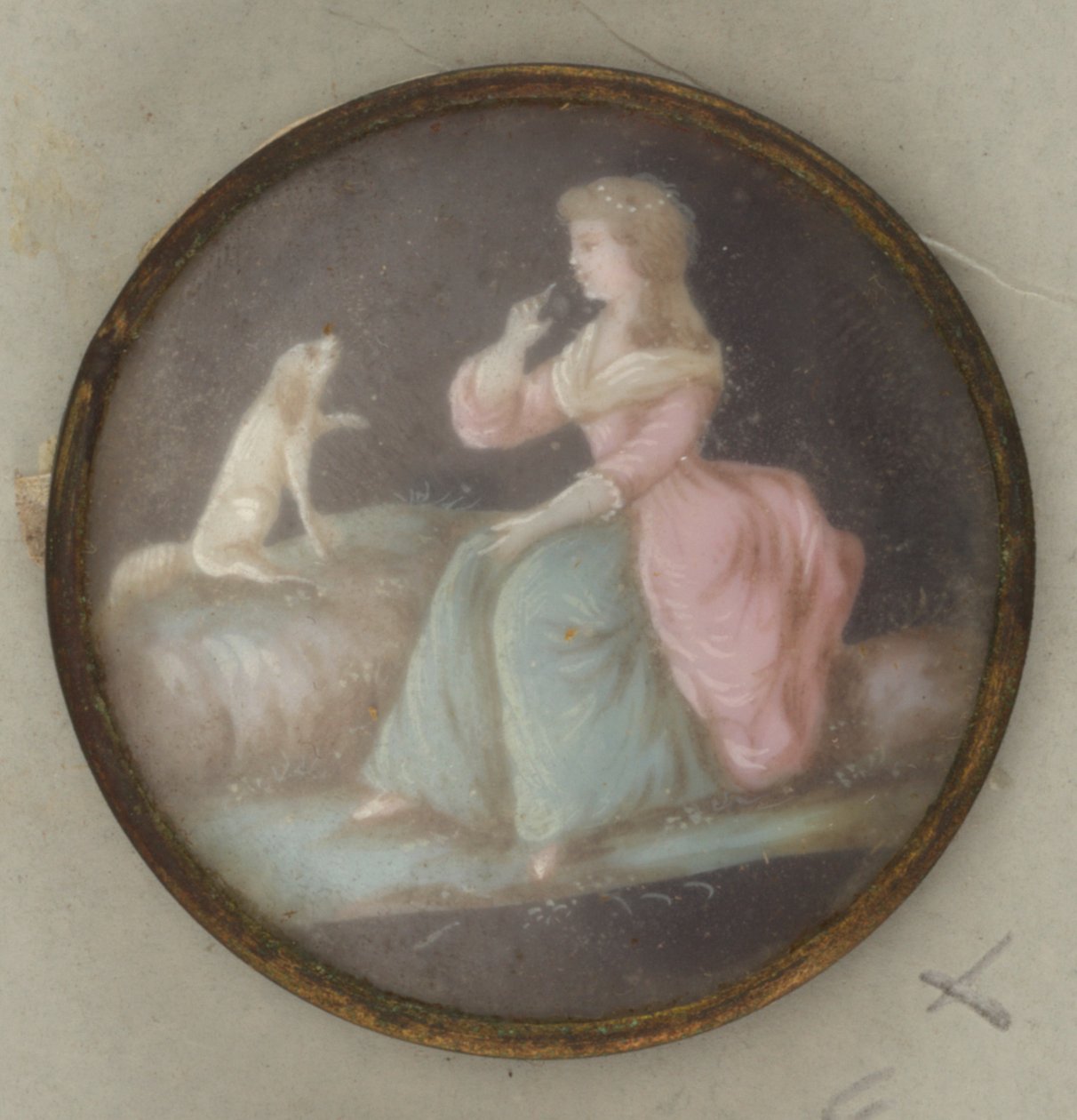 Boyalı Bayan ve Köpek ile Düğme by Unknown artist