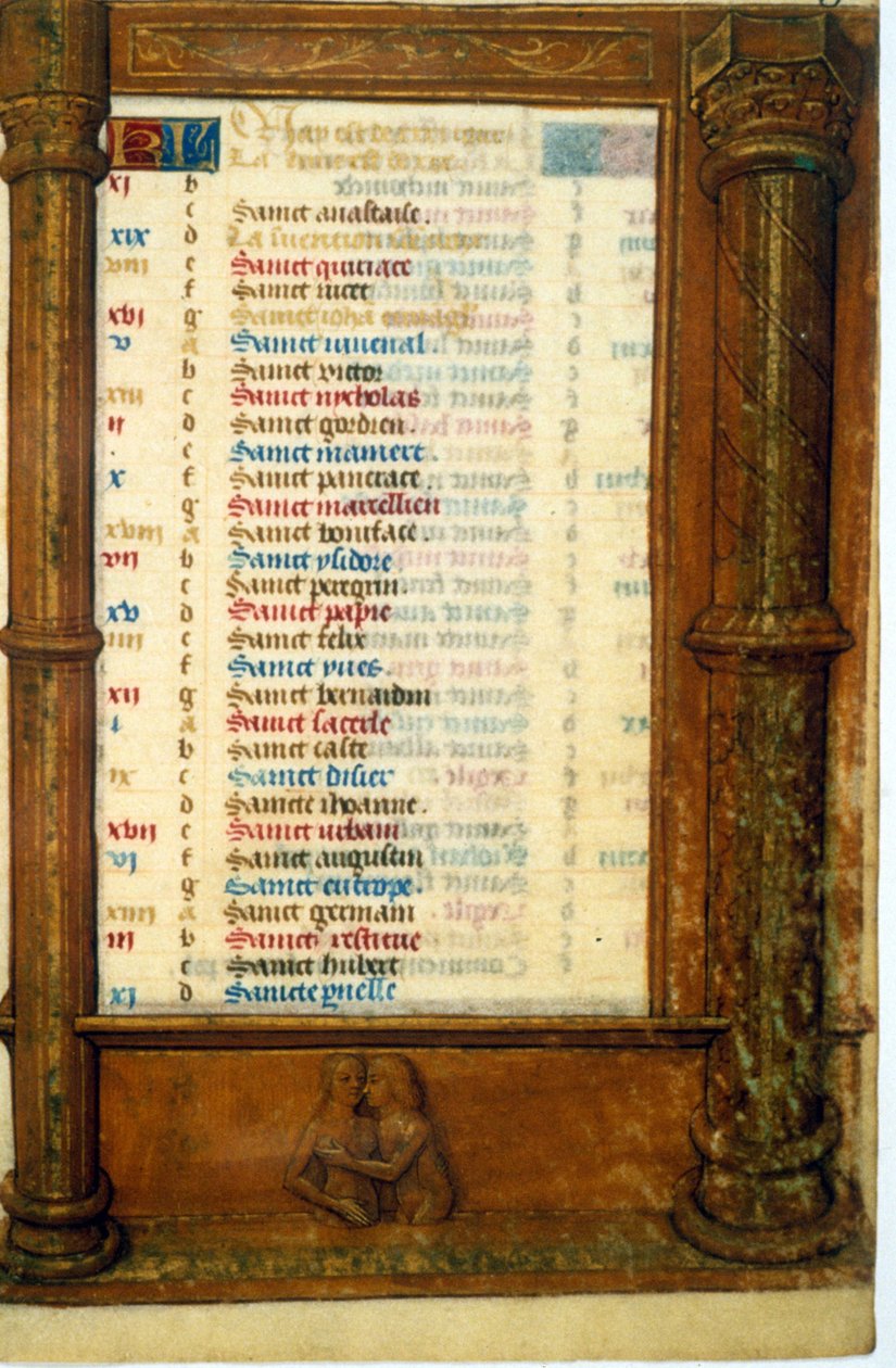 Gemeaux - Minyatür, Orta Çağ takvimi ve işareti (ref. 135, 003r): Toulouse Belediye Kütüphanesinden izin isteyin (tel: 05 62 27 66 66) by Unknown artist