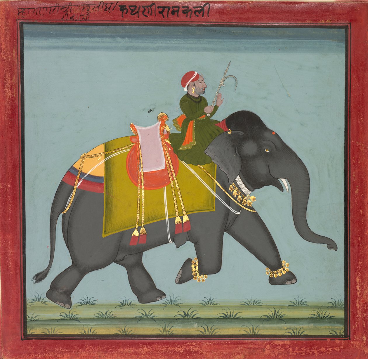 Mahout ile Caparisoned Fil by Unknown artist