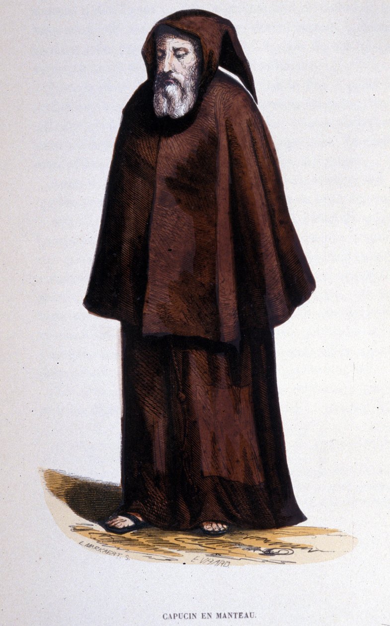 Paltolu Capuchin, dini emirler üzerine bir albümden gravür, Paris by Unknown artist