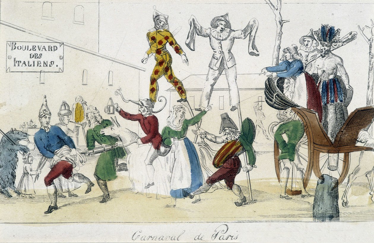 Paris Karnavalı, boulevard des Italians - 18. yüzyıl gravürü, Carnavalet. by Unknown artist