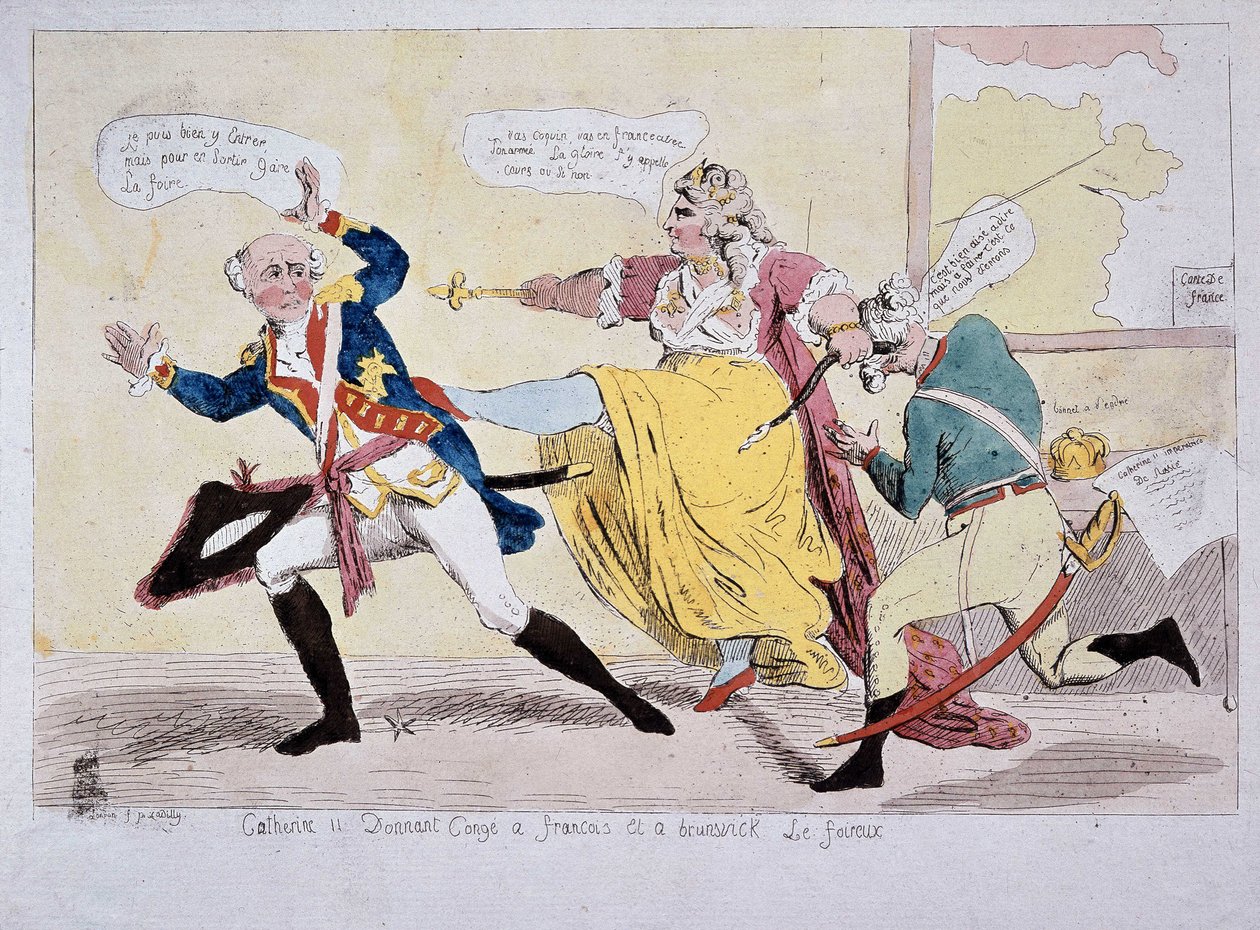 Catherine-II, François ve Brunswick the Foireux