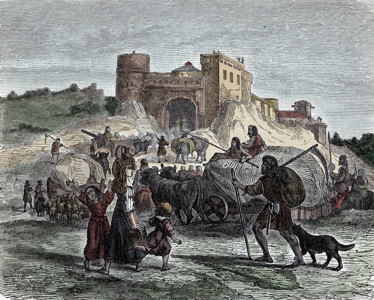 Keltler şeflerinin hizmetinde - Kelt uygarlığı, Demir Çağı: Keltler ritüel kurbanlar için adaklarını getirir by Unknown artist