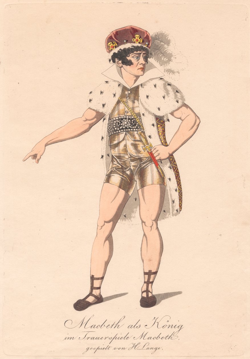 Bir Alman Macbeth Üretiminden Karakterler (altı gravürden biri) by Unknown artist
