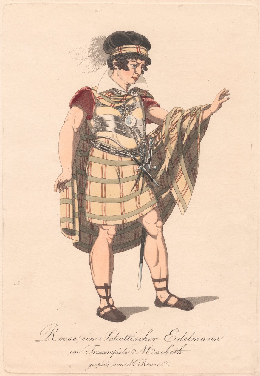 Bir Alman Macbeth Üretiminden Karakterler (altı gravürden biri) by Unknown artist