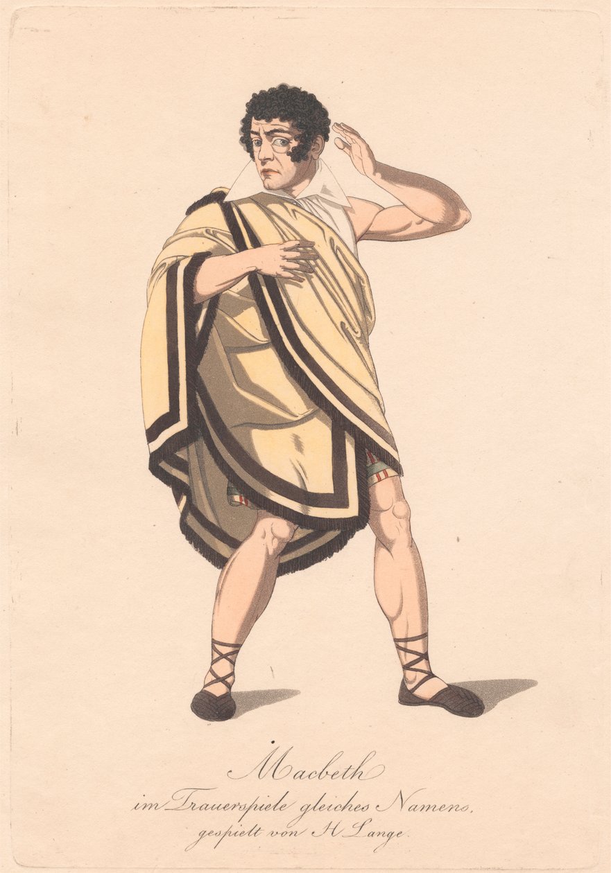 Bir Alman Macbeth Üretiminden Karakterler (altı gravürden biri) by Unknown artist