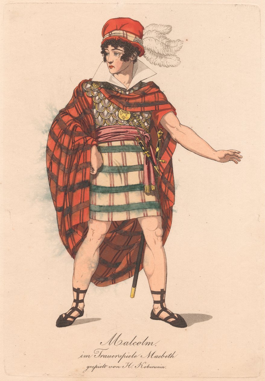 Bir Alman Macbeth Üretiminden Karakterler (altı gravürden biri) by Unknown artist