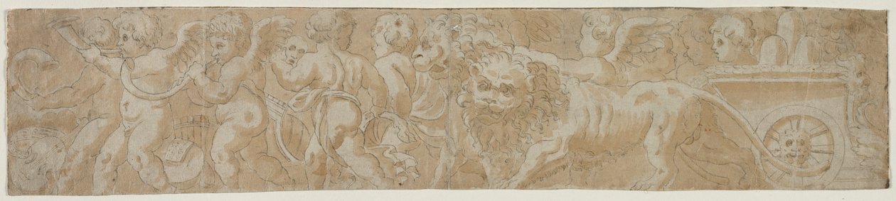 Aslanların Amorini ile Çizdiği Araba (recto) by Unknown artist