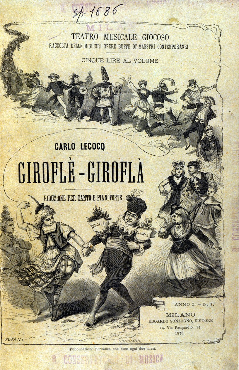 Charles Lecocq ""Giroflè - Girofla"". Notalar kapağı. by Unknown artist