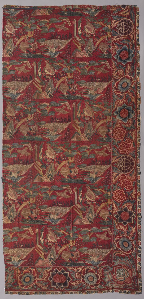 Japon Esinli Desenli Chintz Yatak Örtüsü veya Asma, Sağ Yarım by Unknown artist