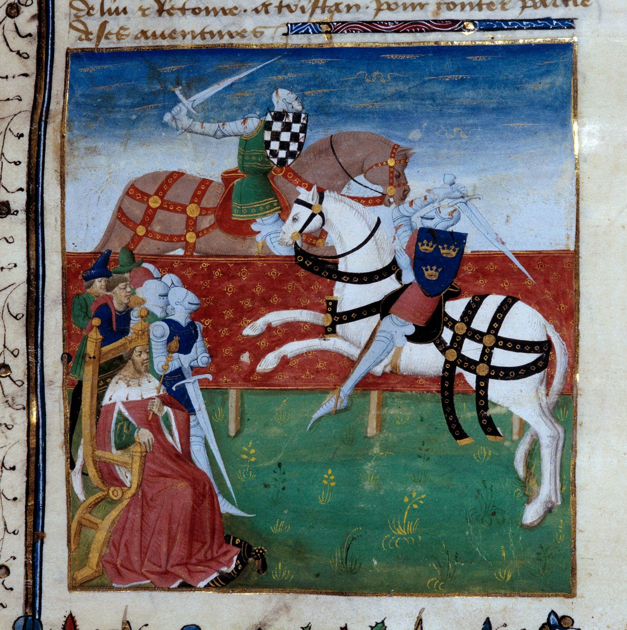 Tristan ve Palamede arasındaki şövalye turnuvası. Master Charles of Maine