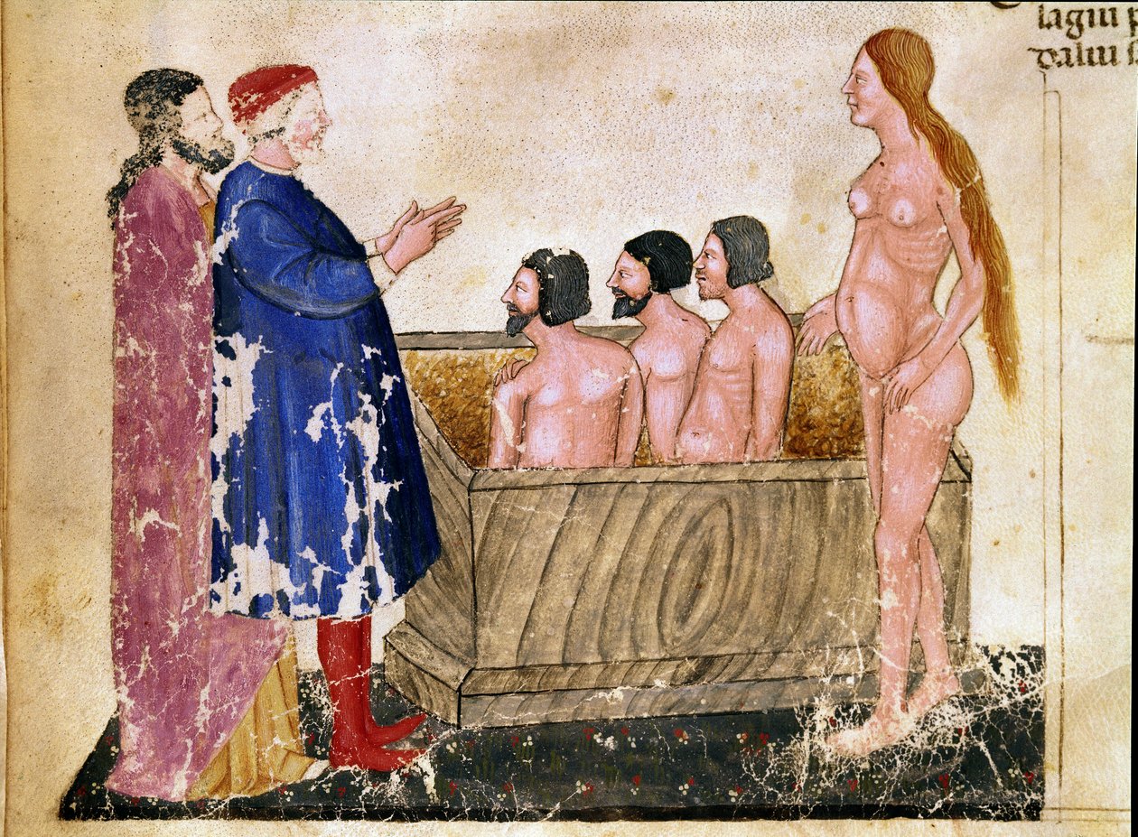 Haydutlar Çemberi: Dante ve Virgil, Lucca Lordu Alessio Interminelli (veya Intermineii) ve fahişe Thais ile tanışır. Dante Alighieri