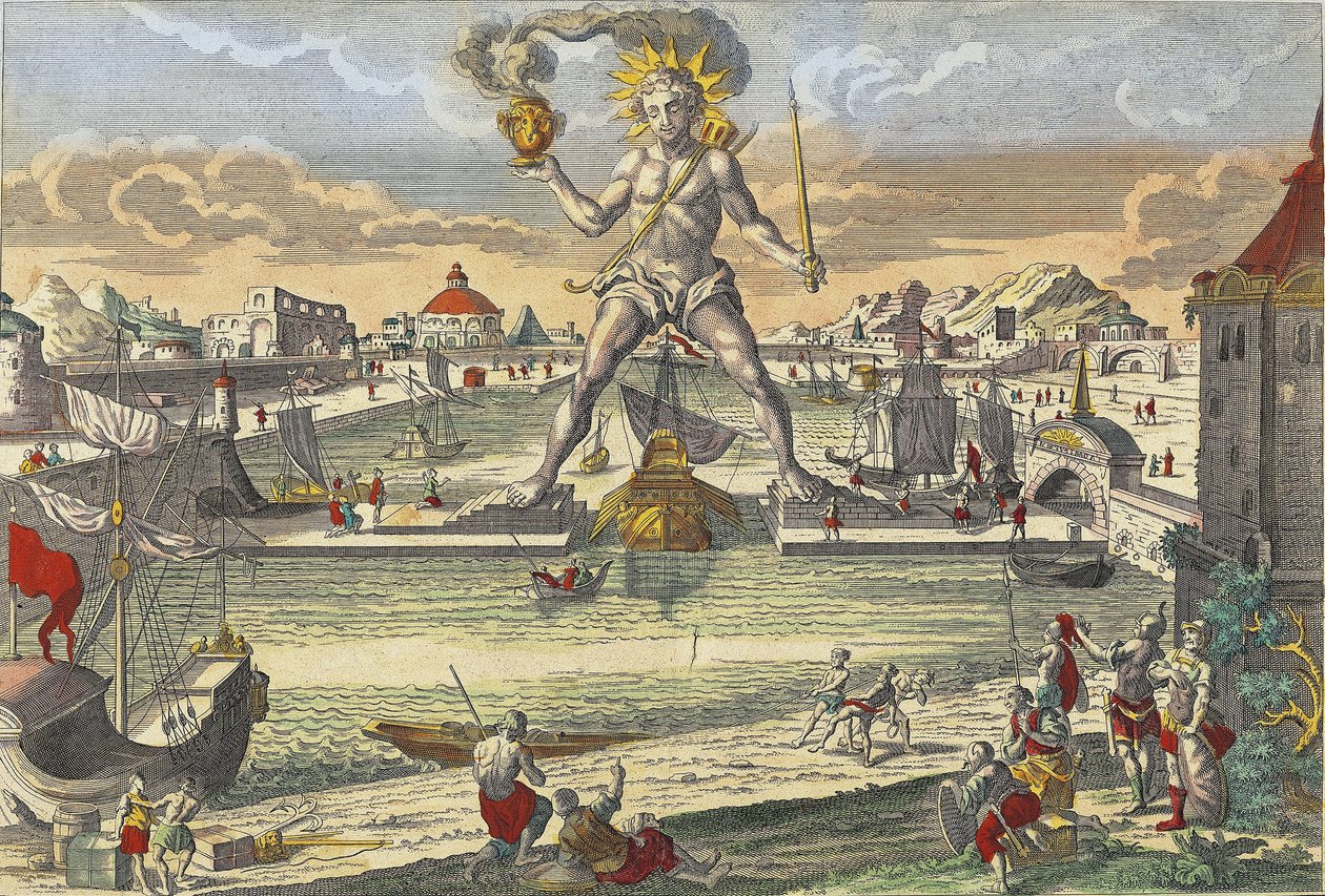 Rodos Heykeli - “” Rodos Heykeli”” (Colosso di Rodi) - 18. yüzyıl gravürü by Unknown artist