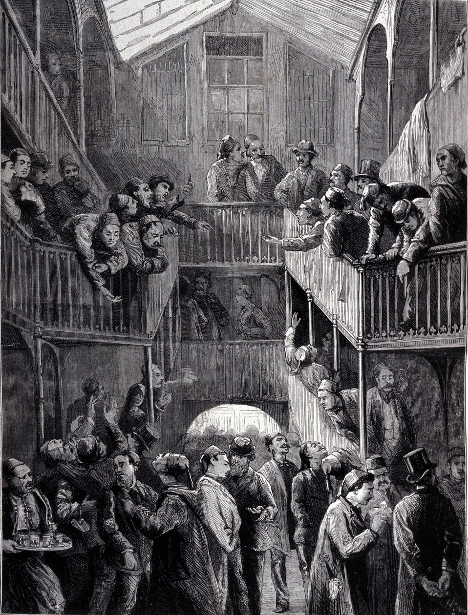 Konstantinopolis: 1878 yılında Galata banliyösünde borsa. by Unknown artist