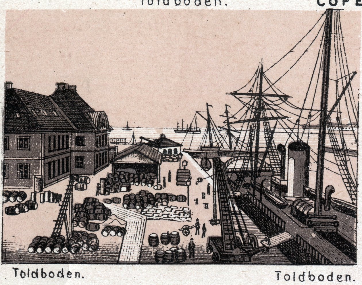Kopenhag (Kopenhag), Danimarka: Toldboden (liman, liman) görünümü. “” Dünya 168 görüş gösteriyor”” Tarihsiz (19. yüzyılın sonları) by Unknown artist